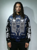 WHO DECIDES WAR Embroidered Varsity Jacket Unisex Oversized Streetwear Bomber Jacket