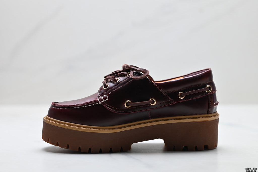 Timberland Burgundy Women's Platform Boat Shoe