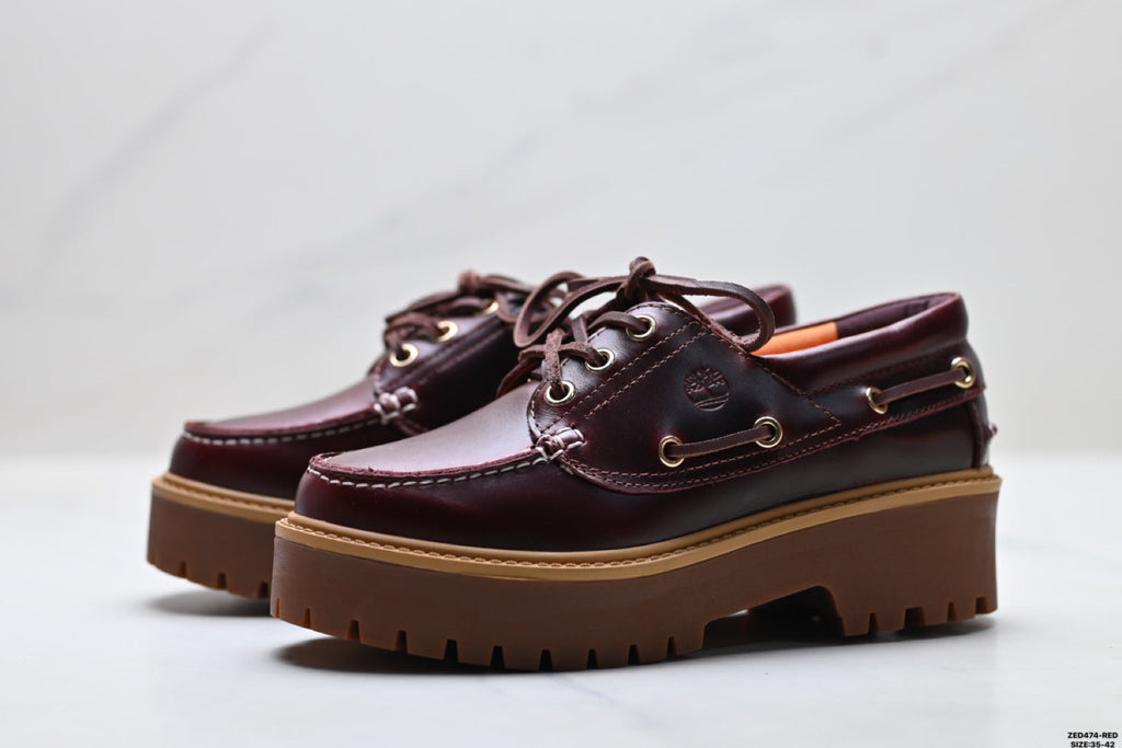 Timberland Burgundy Women's Platform Boat Shoe