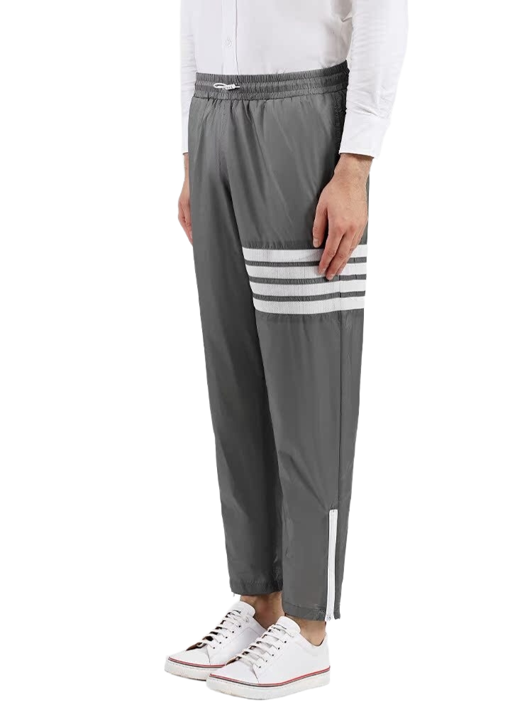 Thom Browne Style Side zip track pants with Signature Four-Bar Detail