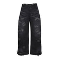 Acne Studios Patch‑Repair Distressed Wide‑Leg Jeans