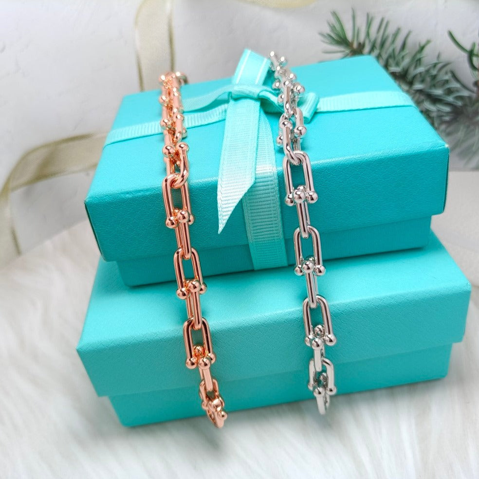 TIFFANY HARDWEAR BRACELET PINK GOLD AND SILVER