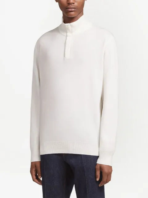 Zegna half-zip fastening knit jumper