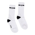 Black/White MA Embroidery Patch Socks