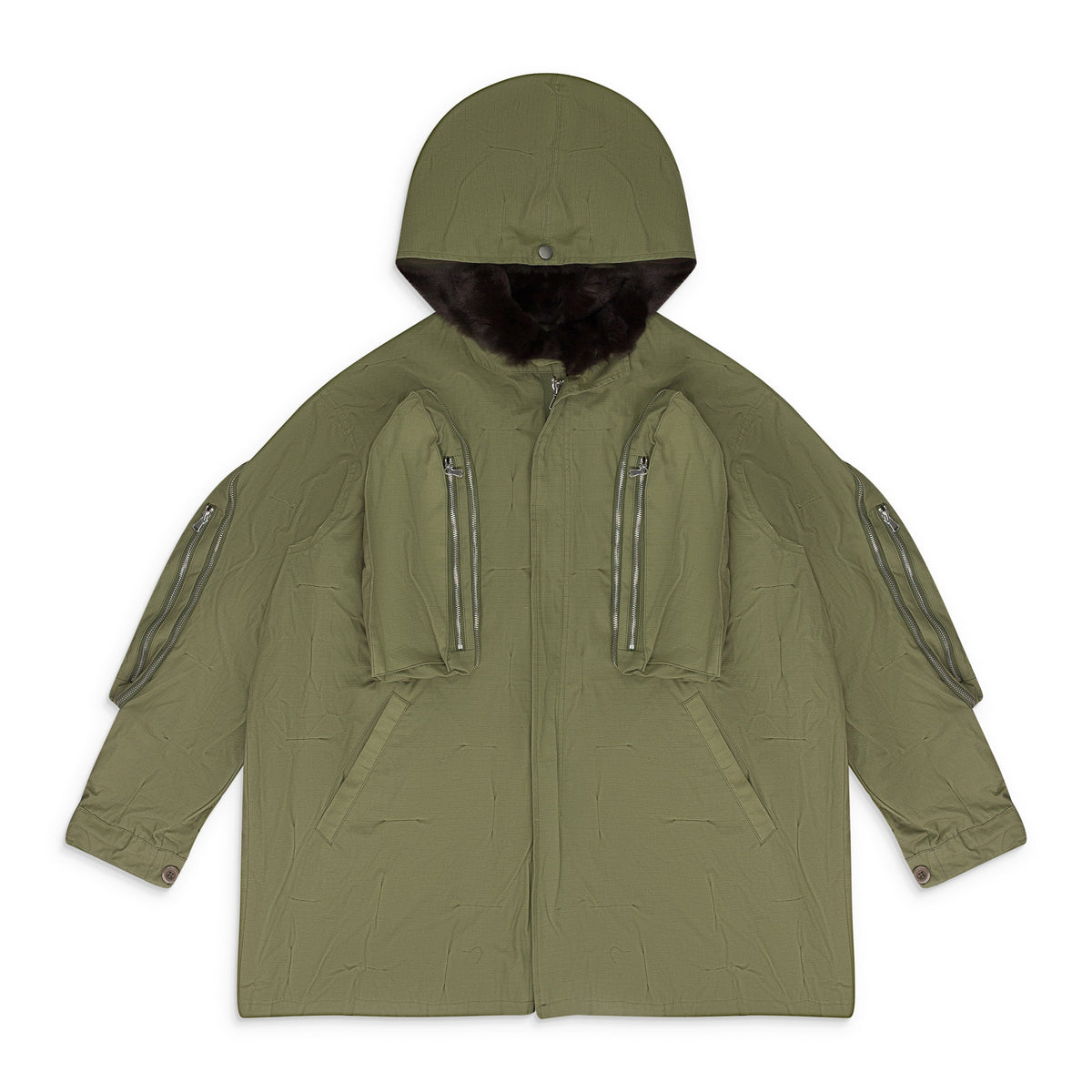 Green Window Pocket Parka