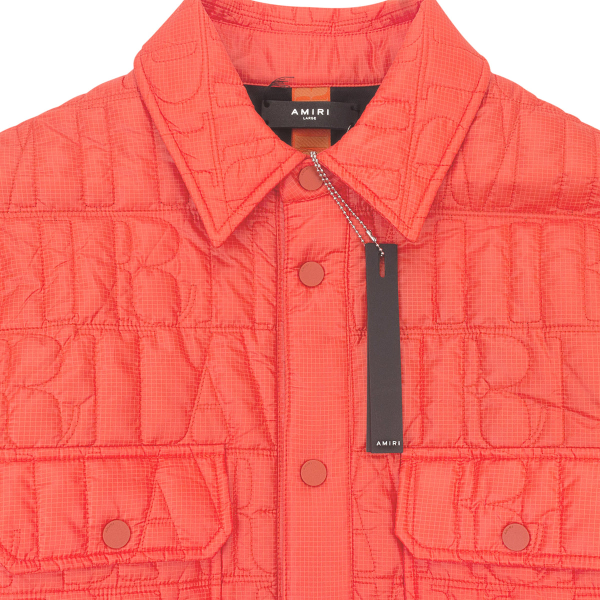 Amiri Quilted Logo Over Shirt - Orange