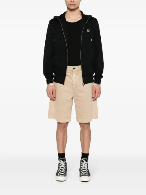 Fred Perry embroidered-logo zip-up jacket
