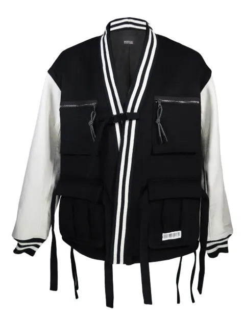 Mostly Heard Rarely Seen logo-embroidered varsity jacket