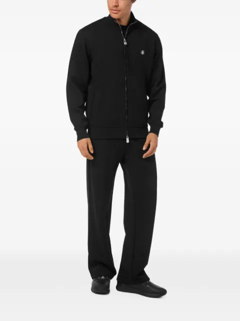 Billionaire logo-plaque zip-up sweatshirt