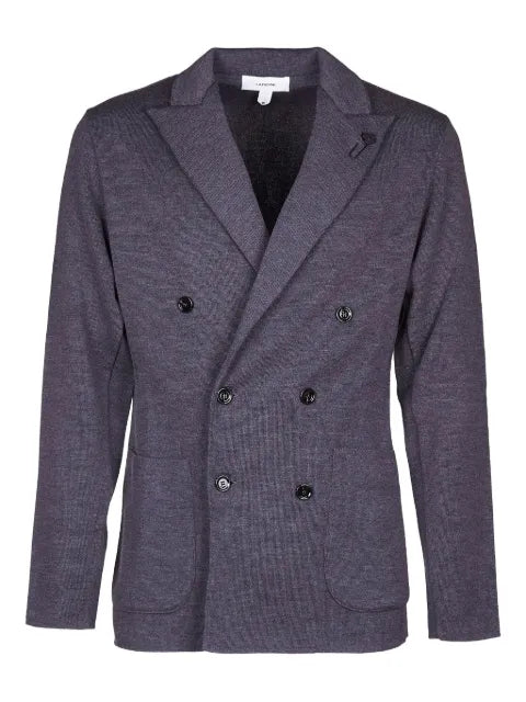 Lardini double-breasted knitted blazer
