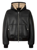 TOMBOY hooded faux leather jacket