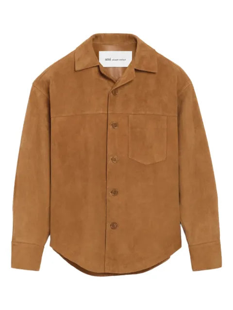 AMI Paris suede buttoned overshirt