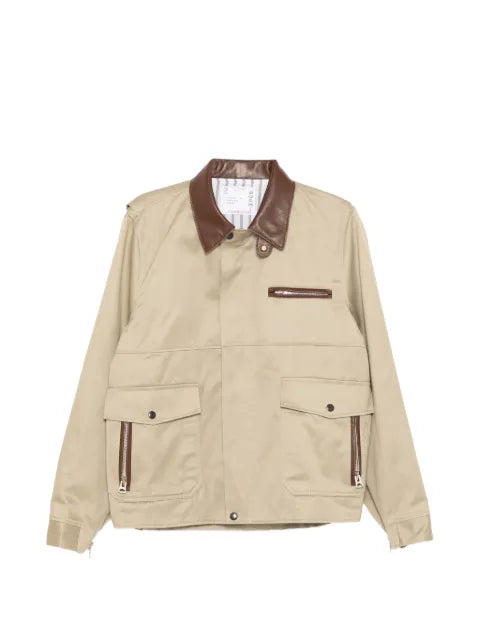 sacai shirt-collar cotton jacket