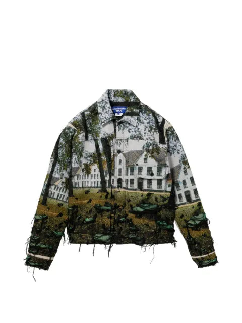 Junya Watanabe MAN button-fastening landscape-motif shirt jacket