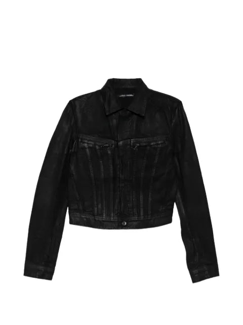 Julius coated cropped jacket