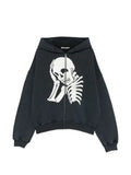 Palm Angels skeleton-print zip-up hoodie