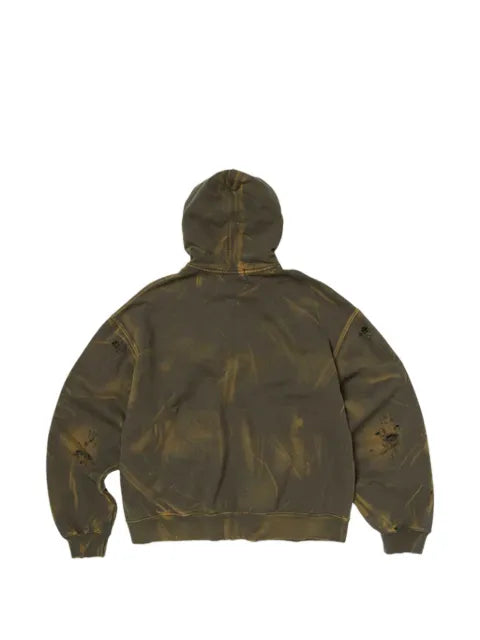 THUG CLUB washed zip-up hoodie