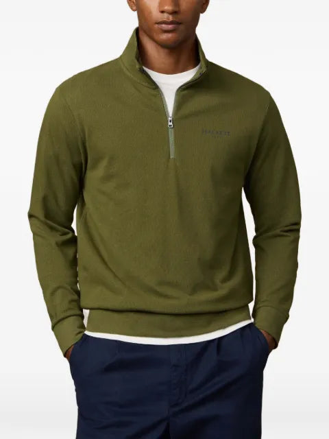 Hackett London pique-knit quarter-zip sweater