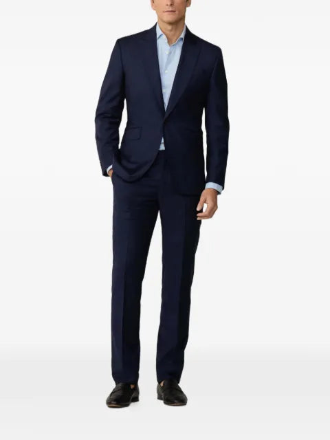 Hackett London peak-lapel twill suit