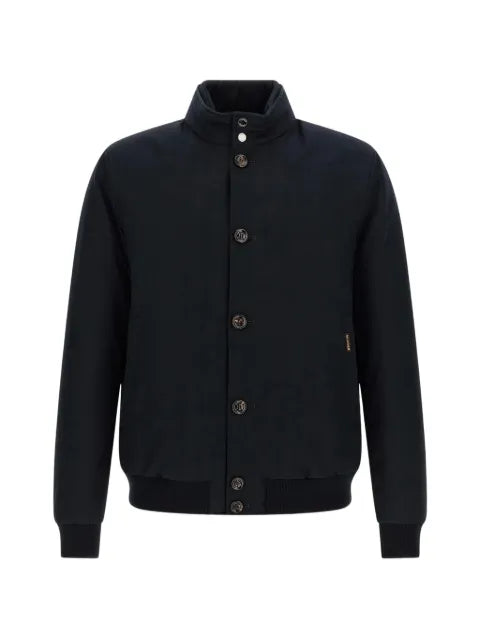 Moorer ribbed-trim button-up jacket