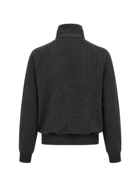 TOM FORD herringbone-pattern nubuck-detail sweater
