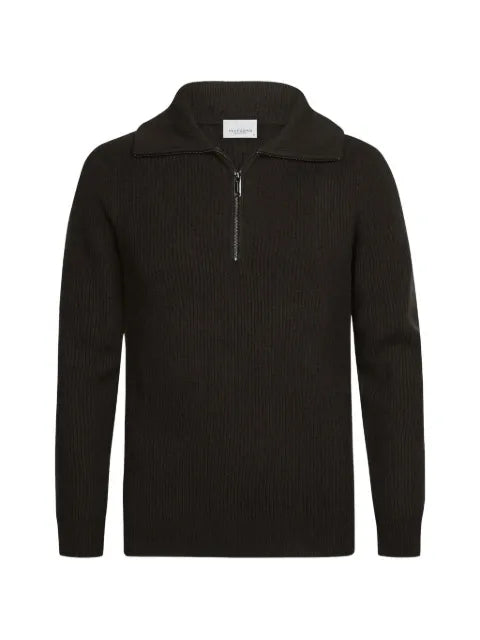 Profuomo ribbed-knit half-zip sweater