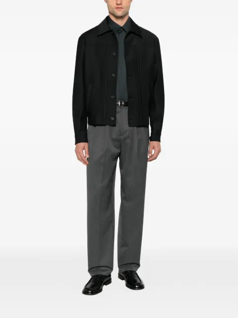 Low Brand Fold pleated button-up jacket