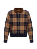 Guest In Residence Tartan corduroy-collar jacket
