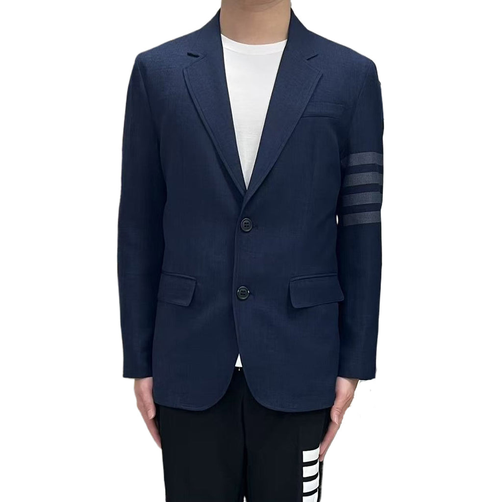 Men's 4 - Bar Suit Jacket with Signature Grosgrain Detail | Thom Browne