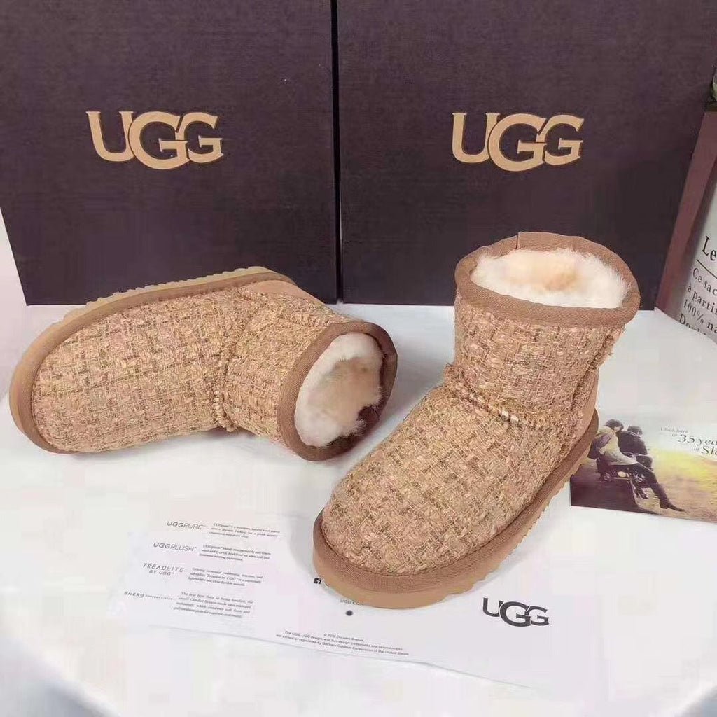 Kids Chanel-Style Snow Boots — Chic Chestnut | New Arrival | In Stock