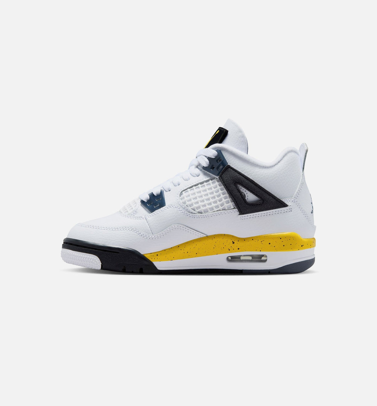 Air Jordan 4 Retro Rare Air Tour Yellow – Grade School Lifestyle Shoe in White/Dark Blue Grey/Black/Tour Yellow