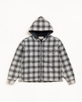 ZIP HOODED PLAID SHIRT