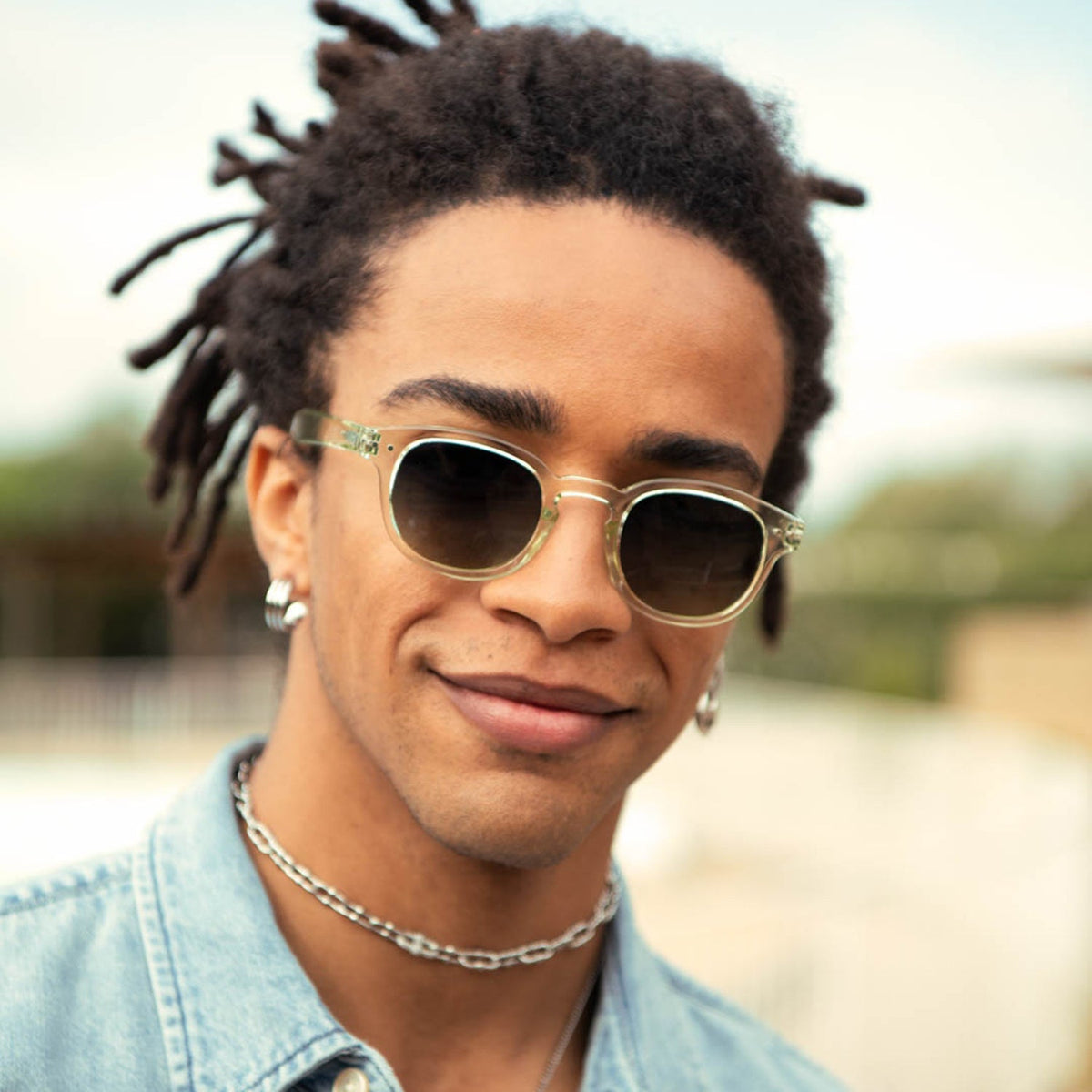 Izipizi Sun Glasses #C: Green Fields Green Shading Lenses