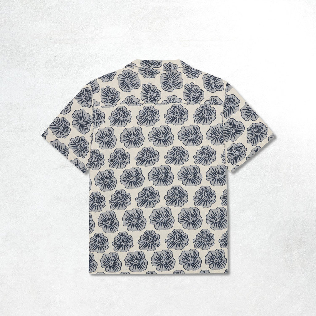 Les Deux Dahlia Jacquard Ss Shirt: Dark Denim Blue