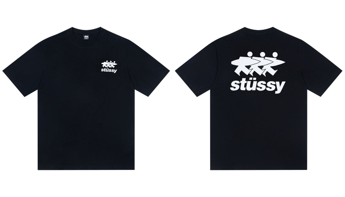 Stussy Surfer Figures Front And Back Graphic Short Sleeve Tee