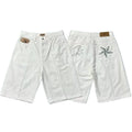 Corteiz Back Star Embroidery Heavyweight Denim Shorts - White