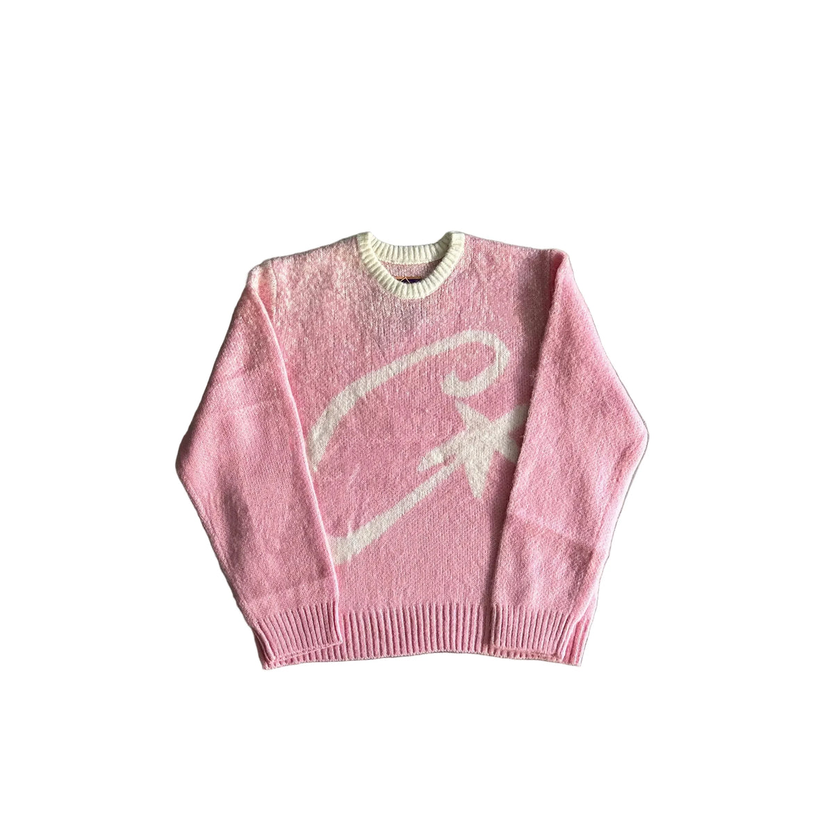 Corteiz Embroidered Knit Cardigan Jacket – Powder