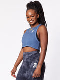CUT BACK CROP TANK INK BLUE