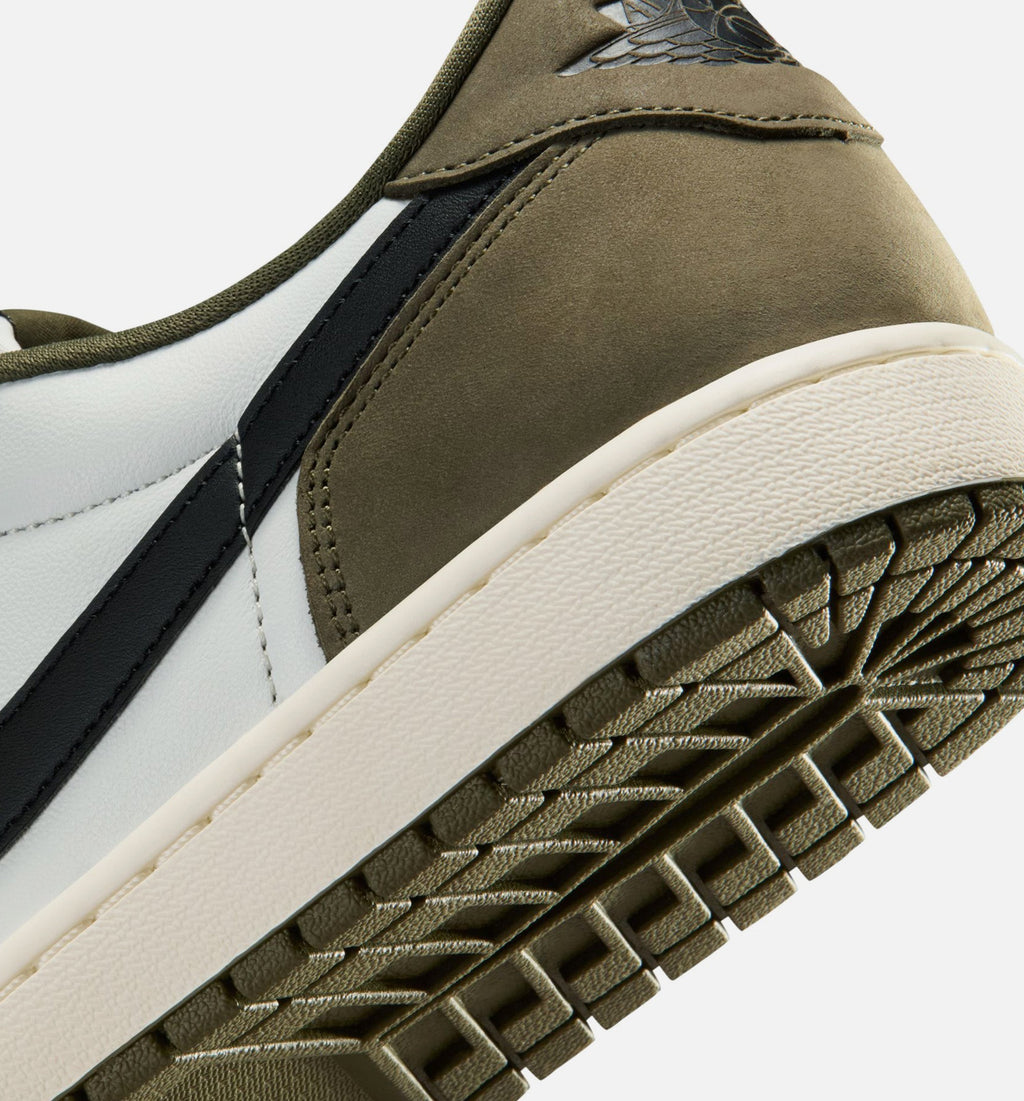 Air Jordan 1 Low OG Men's Lifestyle Shoes - Medium Olive x Summit White