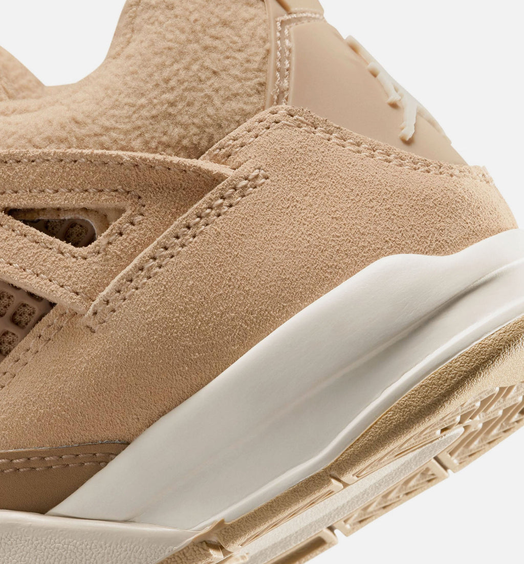 Air Jordan 4 Retro Cozy Girl Preschool Girls' Sneakers - Hemp / Off-White