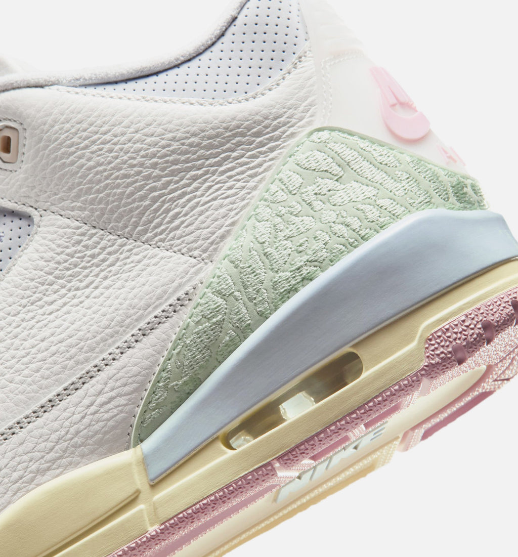 Air Jordan 3 Retro Sail and Jade Aura Men's Lifestyle Shoe – Sail/Jade Aura/Aura/Iced Carmine