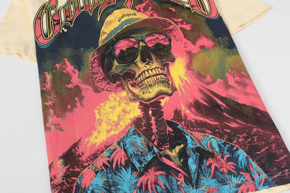 Godspeed Skull Volcano Graphic T-Shirt
