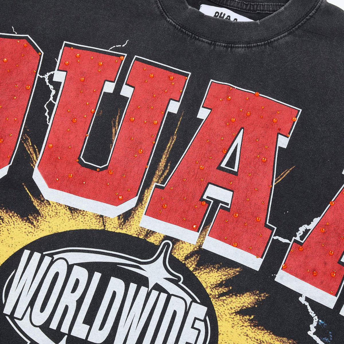 DUAA Black Rhinestone Graphic Short-Sleeve T-Shirt
