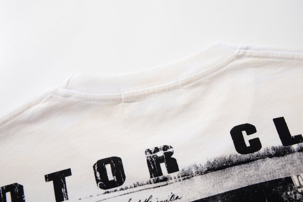 MAJESTIK Distressed Rhinestone Graphic T-Shirt