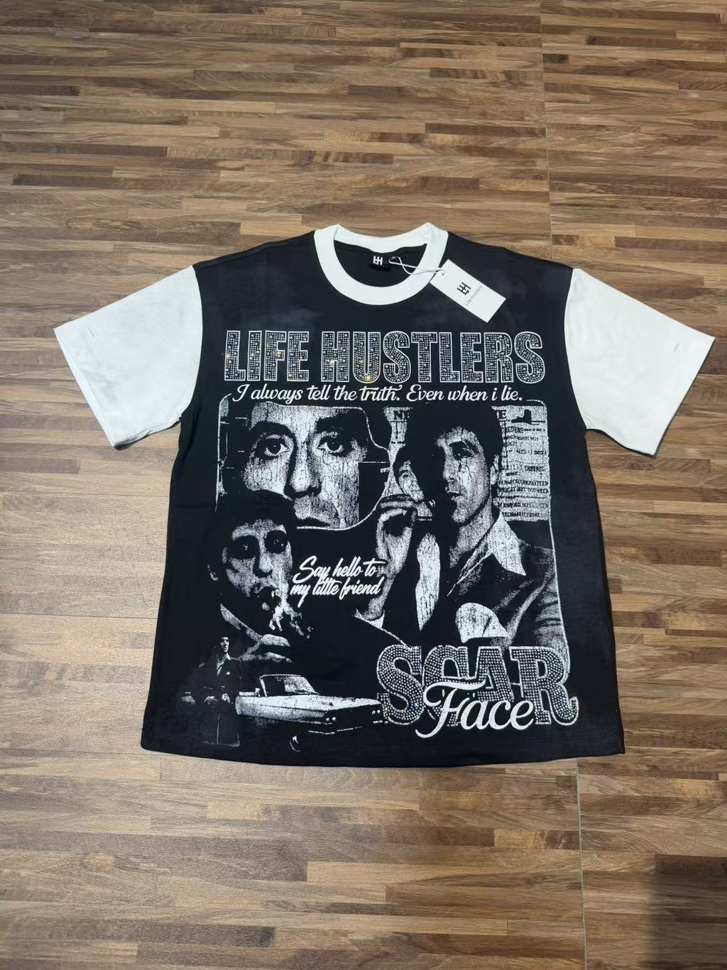 Life Hustlere Scarface-Inspired Raglan Graphic T-Shirt