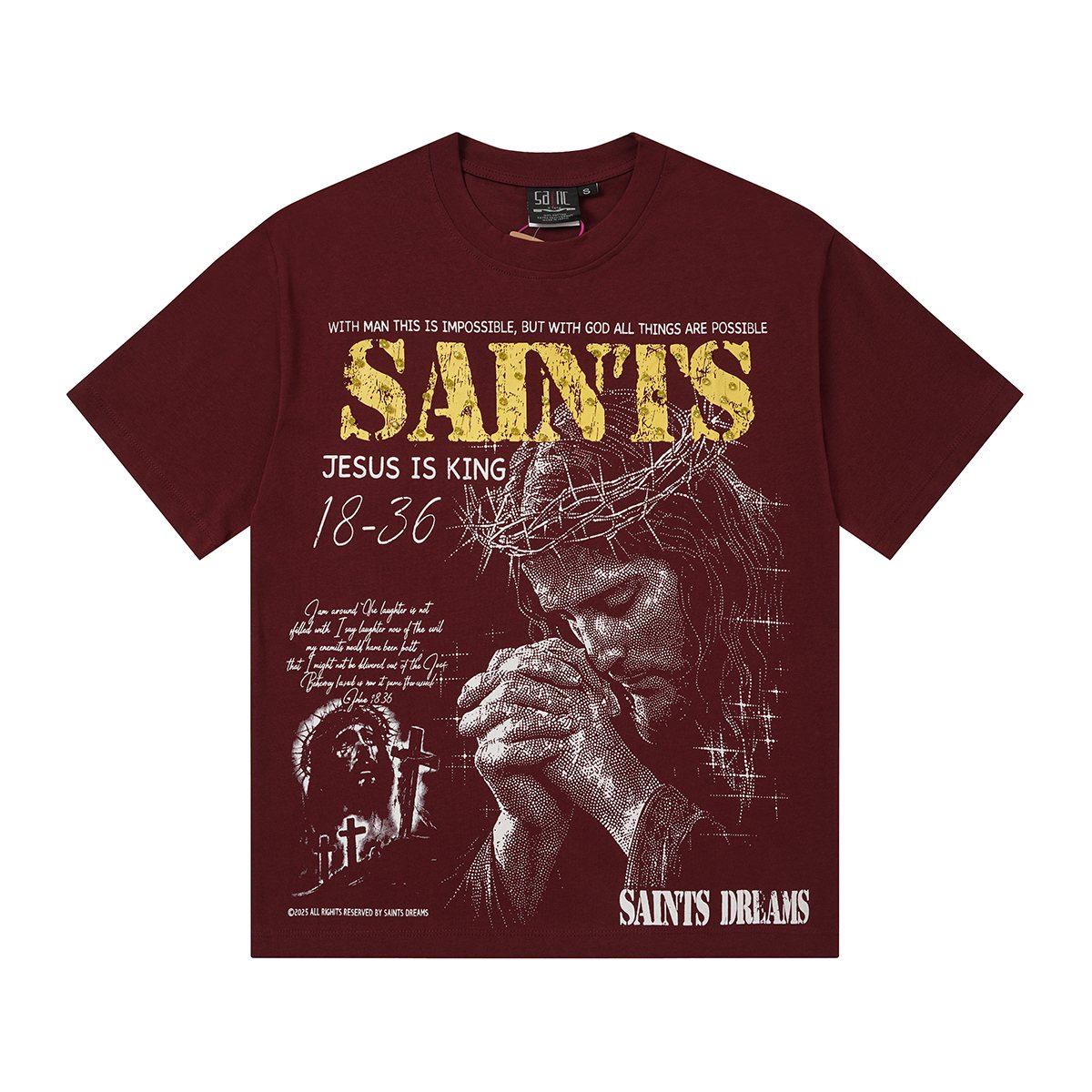 SAINT Religious Graphic Short-Sleeve T-Shirt