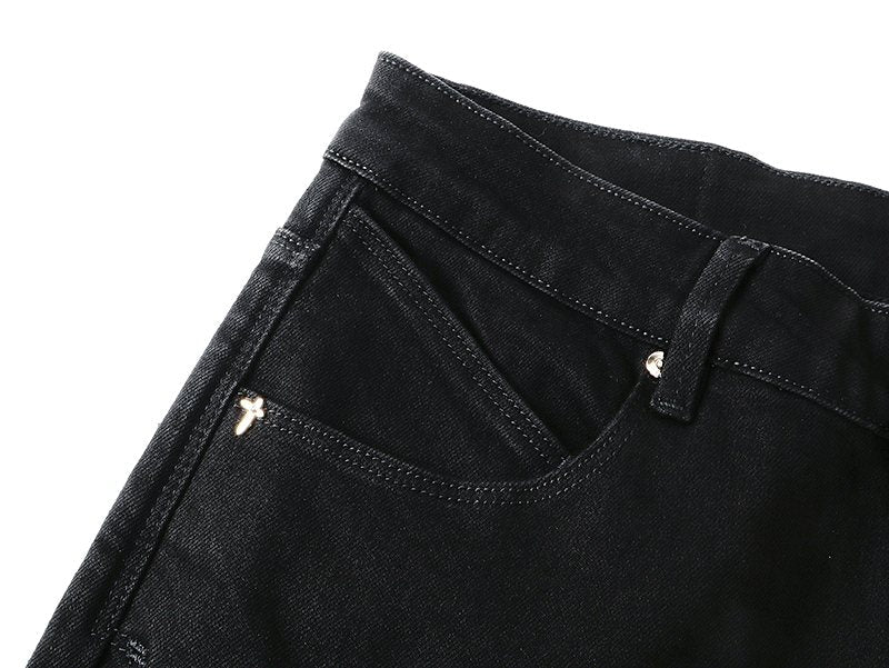 RTA Black Distressed Flared Jeans