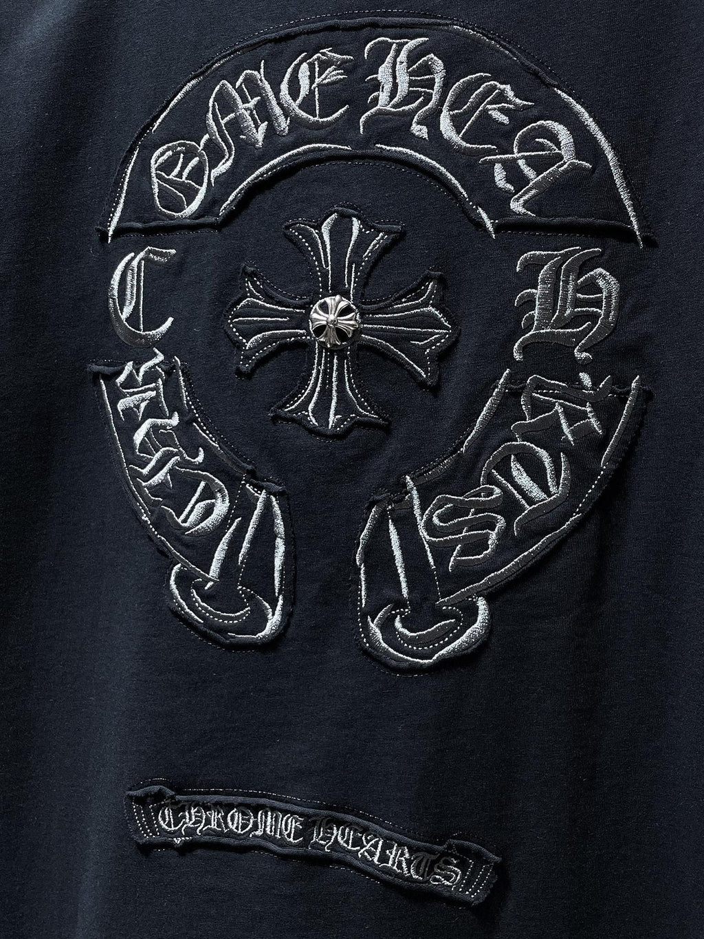 Chrome Hearts Cross & Horseshoe Embroidered Short-Sleeve T-Shirt