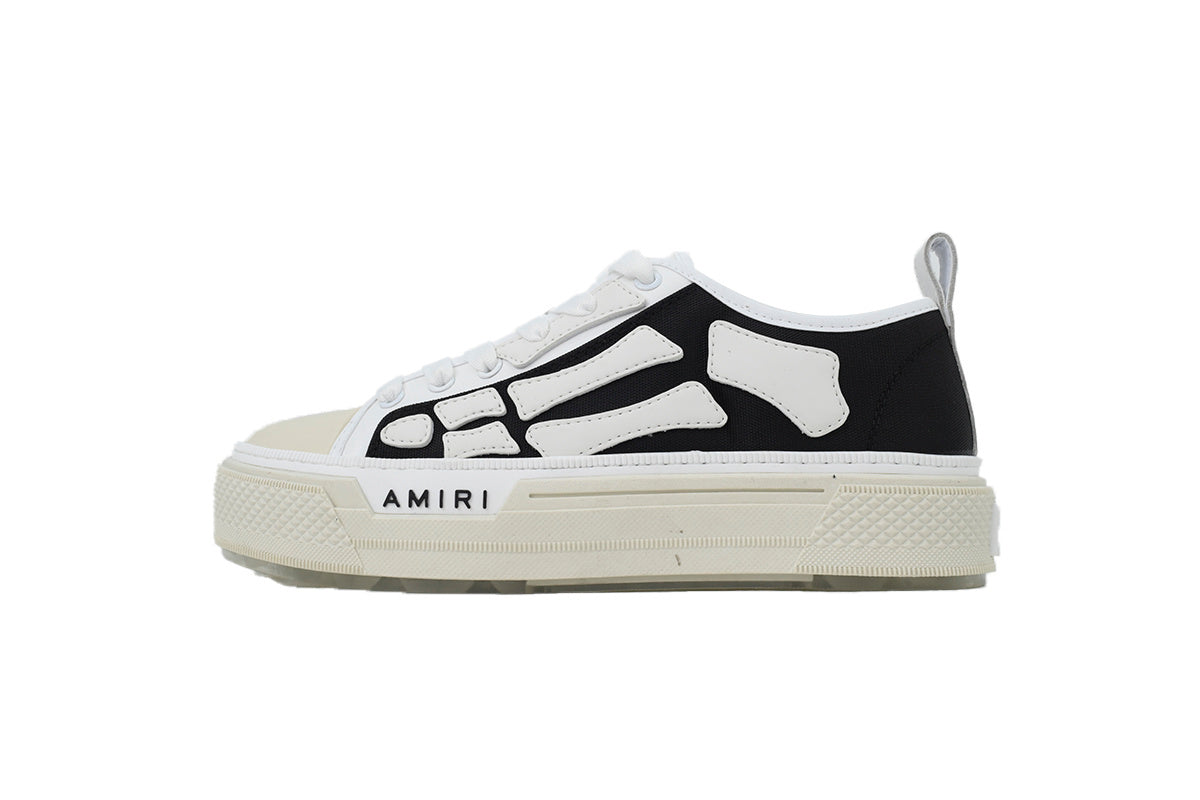 AMIRI Skel Court Lo Bone Black