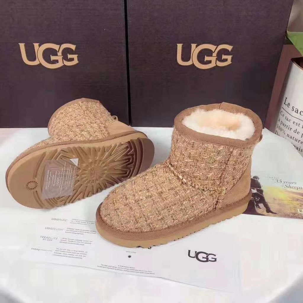 Kids Chanel-Style Snow Boots — Chic Chestnut | New Arrival | In Stock